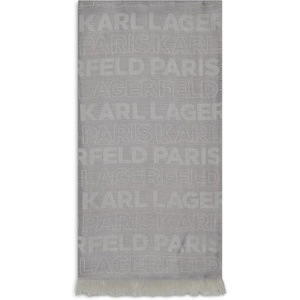 image:imageKARL LAGERFELD Womens Block Logo Lightweight PashminaGrey
