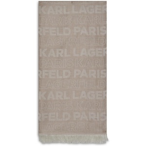 image:imageKARL LAGERFELD Womens Block Logo Lightweight PashminaLatte