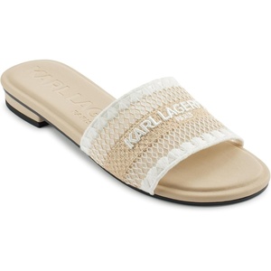 image:imageKARL LAGERFELD Womens Cairra Flat Sandal With Logo StitchingDusty Nude