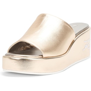 image:imageKARL LAGERFELD Womens Calvina Slip on Platform Wedge SandalWhite Gold