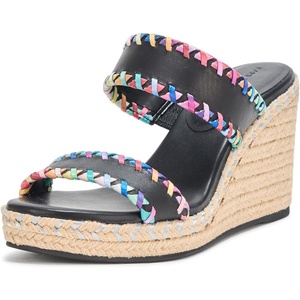 image:imageKARL LAGERFELD Womens Carcel Double Strap Espadrille Wedge SandalBlack