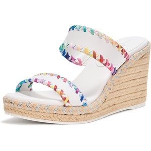 image:imageKARL LAGERFELD Womens Carcel Double Strap Espadrille Wedge SandalBright White
