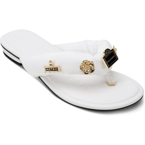 image:imageKARL LAGERFELD Womens Ceejay Thong Flip Flop With PinsBright White