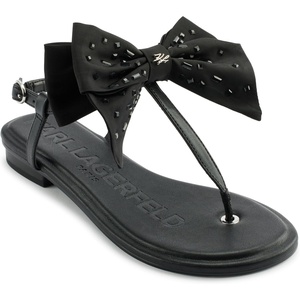image:imageKARL LAGERFELD Womens Cristi Studded Bow Thong Flip Flop SandalBlack