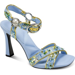 image:imageKARL LAGERFELD Womens Daelin Ankle Strap Evening Dress HeelBaltic BlueLime