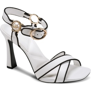 image:imageKARL LAGERFELD Womens Daelin Ankle Strap Evening Dress HeelBright WhiteBlack