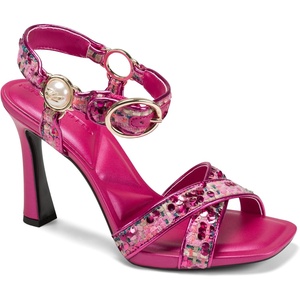 image:imageKARL LAGERFELD Womens Daelin Ankle Strap Evening Dress HeelHot Pink Sequins