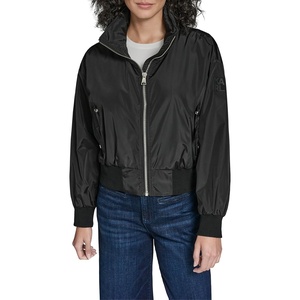 image:imageKARL LAGERFELD Womens Drop Shoulder Bomber Jacket With Logo CollarBlack