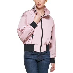 image:imageKARL LAGERFELD Womens Drop Shoulder Bomber Jacket With Logo CollarBlush