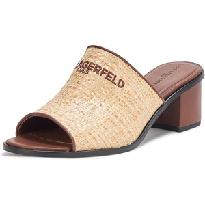 image:imageKARL LAGERFELD Womens Harford Heeled Sandal Mule With Embroidered LogoNatural
