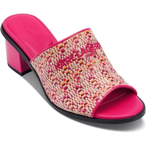 image:imageKARL LAGERFELD Womens Harford Heeled Sandal Mule With Embroidered LogoTeaberry