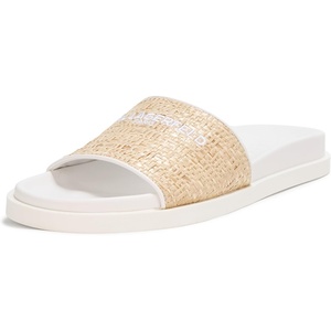 image:imageKARL LAGERFELD Womens Hazlet Flat Sandal Slide With LogoNaturalBright White