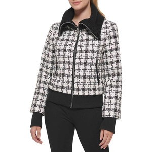image:imageKARL LAGERFELD Womens Karl Lagerfeld Paris Womens Bomber JacketKnit Bomber WhtBlack