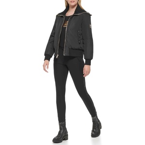 image:imageKARL LAGERFELD Womens Karl Lagerfeld Paris Womens Bomber JacketKnit Collar Black