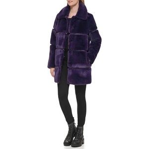 image:imageKARL LAGERFELD Womens Karl Lagerfeld Paris Womens Faux Fur JacketFaux Leather Purple