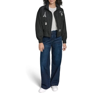image:imageKARL LAGERFELD Womens Logo Patch Bomber JacketBlack