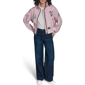 image:imageKARL LAGERFELD Womens Logo Patch Bomber JacketParfait