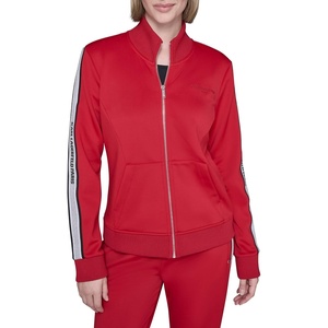 image:imageKARL LAGERFELD Womens Long Sleeve Athleisure Logo Tape Scuba JacketAdmiral Red