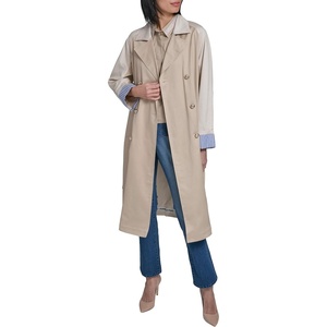 image:imageKARL LAGERFELD Womens Long Sleeve Collar Self Tie Belt Classic Trench CoatBisque