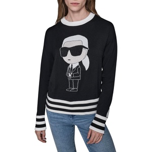 image:imageKARL LAGERFELD Womens Long Sleeve Crew Neck Mini Karl SweaterBlack