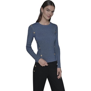 image:imageKARL LAGERFELD Womens Long Sleeve Crewneck Classic Essential SweaterGlacier BlueNaval Academy