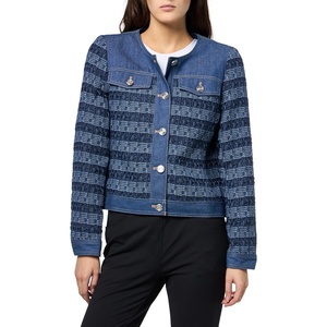 image:imageKARL LAGERFELD Womens Long Sleeve Denim Tweed JacketBlue AuraFrench Blue Multi