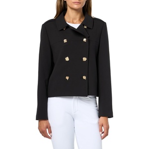 image:imageKARL LAGERFELD Womens Long Sleeve Gold Accent Classy Essential JacketBlack
