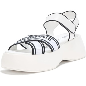 image:imageKARL LAGERFELD Womens Meddi Strappy Platform Sandal With LogoBright White