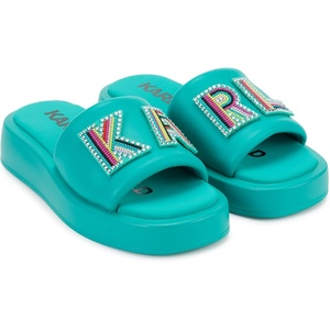image:imageKARL LAGERFELD Womens Opal Embellished Platform SandalAqua Green