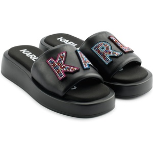 image:imageKARL LAGERFELD Womens Opal Embellished Platform SandalBlack