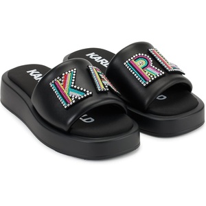 image:imageKARL LAGERFELD Womens Opal Embellished Platform SandalBlackWhite