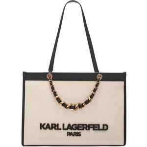 image:imageKARL LAGERFELD Womens Savoie Tote Bag With LogoNaturalBlack