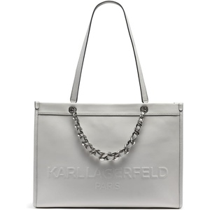 image:imageKARL LAGERFELD Womens Savoie Tote Bag With LogoWhiteSilver