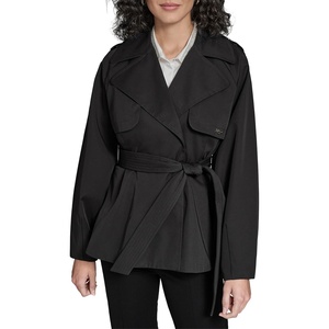 image:imageKARL LAGERFELD Womens Short Flared Trench CoatBlack