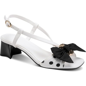 image:imageKARL LAGERFELD Womens Suttyn Heeled Sandal With BowBright WhiteBlack