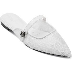 image:imageKARL LAGERFELD Womens Vadyn Pointed Toe Flat Loafer MulesBright White
