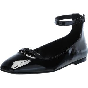 image:imageKARL LAGERFELD Womens Zyvia Ankle Strap Ballet FlatsBlackSmoke