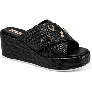 image:imageKARL LAGERFELD womens Caleigh Atelier Wedge Sandal With PinsBlack