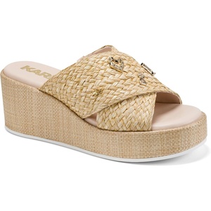 image:imageKARL LAGERFELD womens Caleigh Atelier Wedge Sandal With PinsNatural
