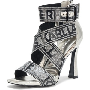 image:imageKARL LAGERFELD womens Careliz Evening Strappy Dress Heel With Belt DetailPewter