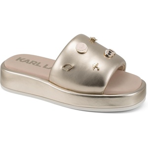 image:imageKARL LAGERFELD womens Cushioned Insole Everyday Opal Studs  Platform SandalWhite Gold