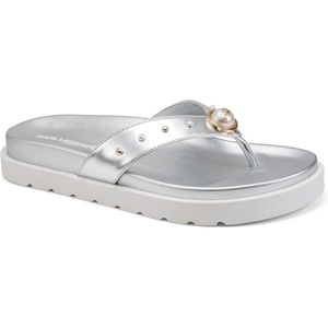 image:imageKARL LAGERFELD womens Hayze Flip Flop With Pearl EmbellishmentsSilver