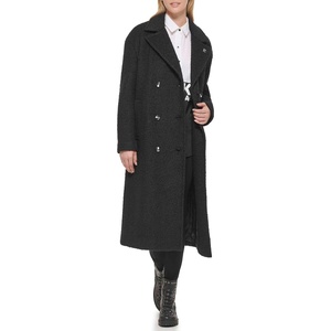 image:imageKARL LAGERFELD womens Legacy Military Long Wool CoatOversized Drop Shoulder Black
