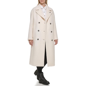 image:imageKARL LAGERFELD womens Legacy Military Long Wool CoatOversized Drop Shoulder White