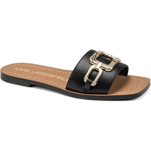 image:imageKARL LAGERFELD womens Marzella Flat Sandal With Chain DetailsBlack