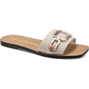 image:imageKARL LAGERFELD womens Marzella Flat Sandal With Chain DetailsCream