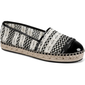 image:imageKARL LAGERFELD womens Millicent Flat Espadrille SandalBlackWhite