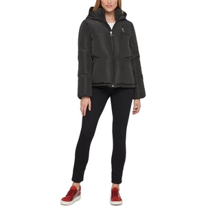 image:imageKARL LAGERFELD womens Stand Collar Short Puffer JacketHooded Black