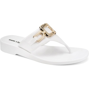 image:imageKARL LAGERFELD womens Vardice Flip Flop Sandal With Chain DetailBright White