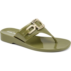 image:imageKARL LAGERFELD womens Vardice Flip Flop Sandal With Chain DetailLight Olive